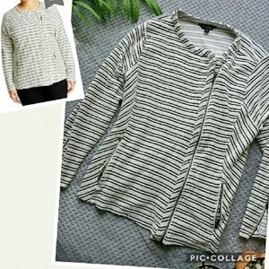 Lucky Brand Multi Striped Knit Moto Jacket 2x